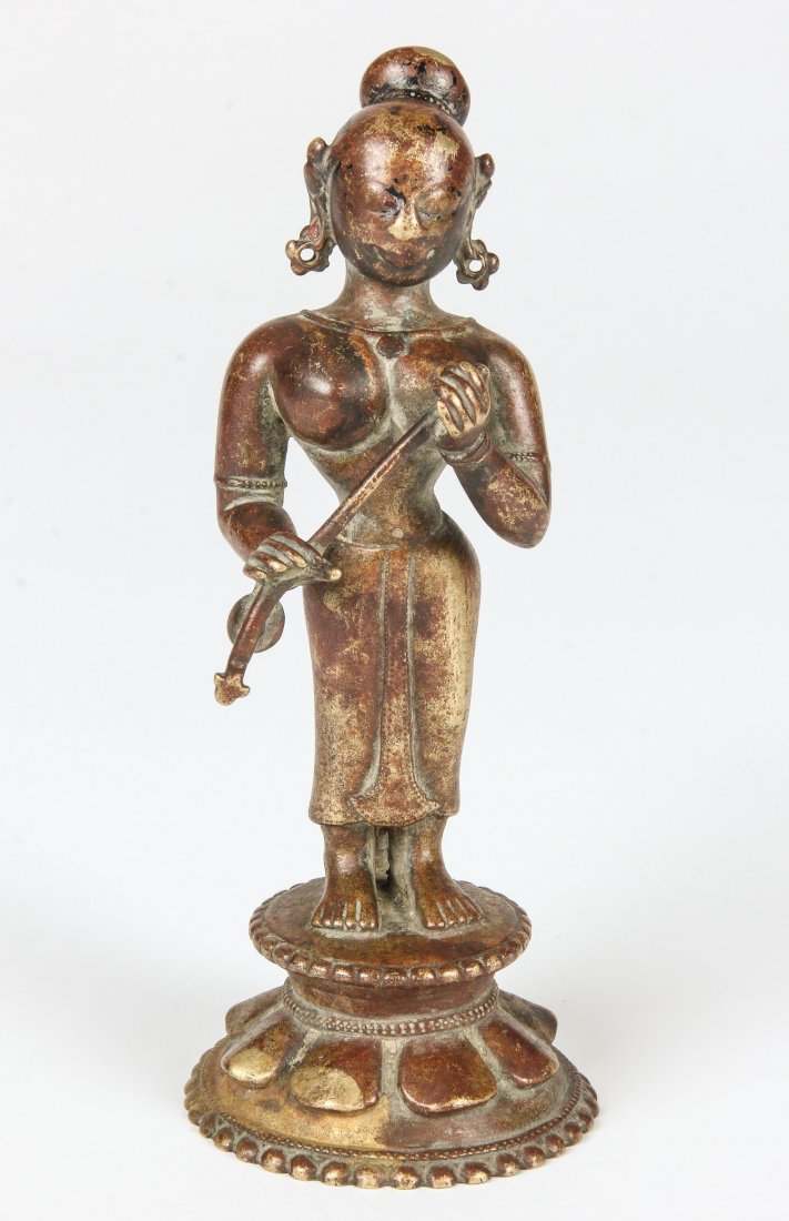Rare Bronze Radha Statue, India, Ca. 1700-1750 (1 of 3)