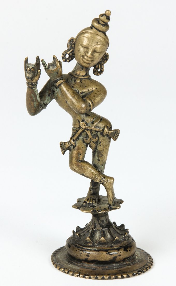 Bronze Krishna Statue, Ca. 1800-1850 (1 of 3)