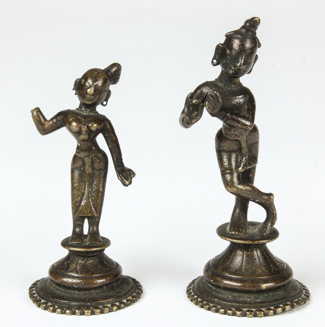 Bronze Statues of Radha and Krishna, 19th C (1 of 3)