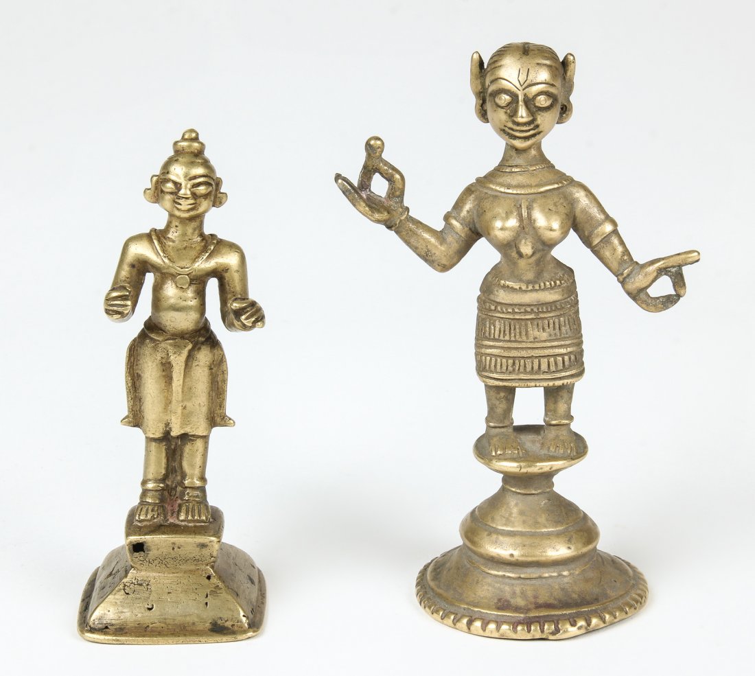 2 Bronze Radha Statues, 19th C (1 of 3)