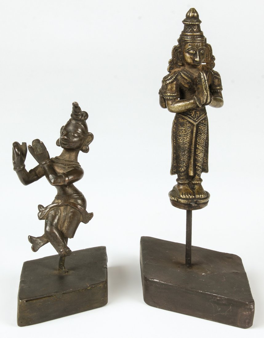 2 Bronze Statues of Rama/Hanuman and Krishna, ca. 1800 (1 of 3)
