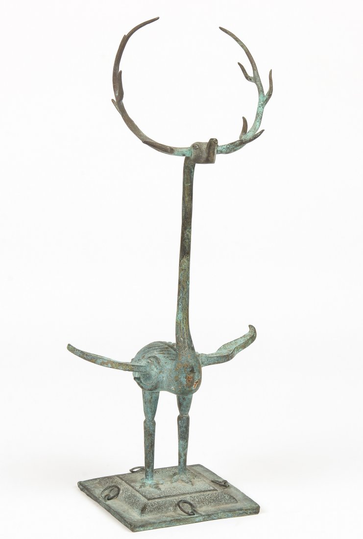 Chinese Archaic Bronze Bird/Antler Statue (1 of 3)