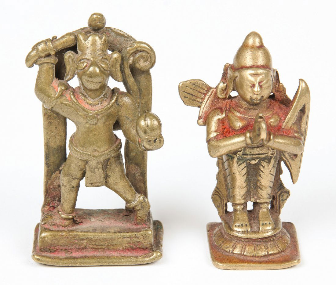 2 Early 19th c. Hanuman Bronzes, Ca. 1800 (1 of 3)