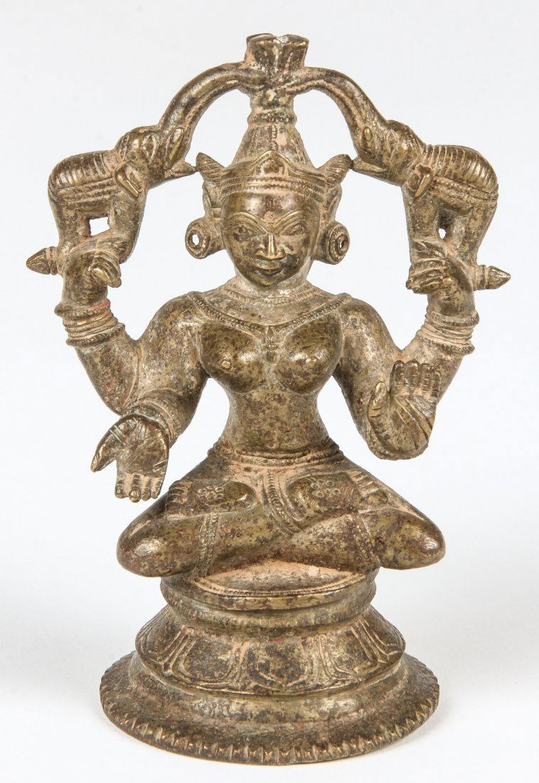 Bronze Statue of Seated Laxmi, Ca. 1850 (1 of 3)