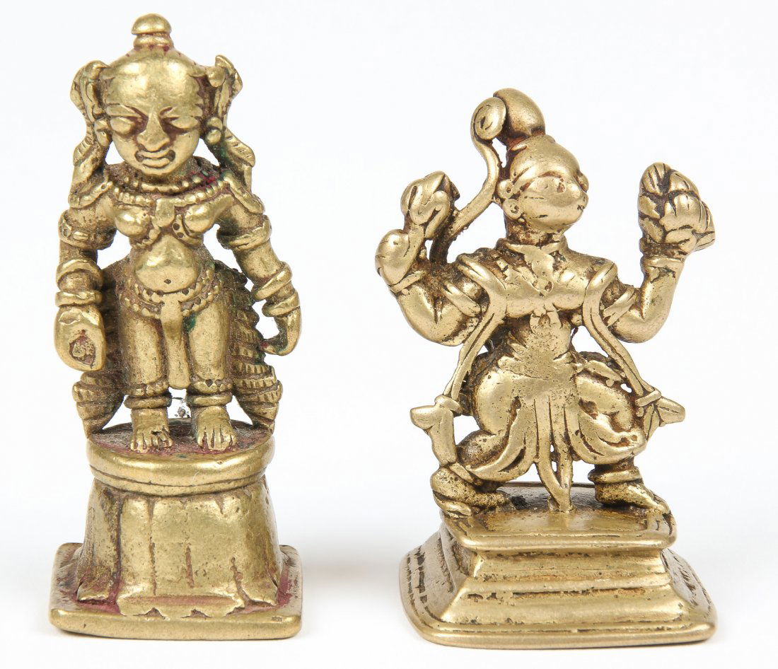 2 Indian Bronzes of Radha and Hanuman, early 19th c. (1 of 3)