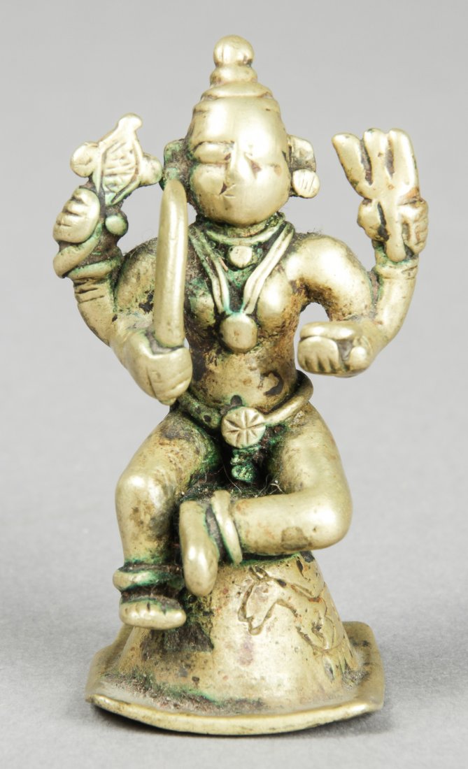 Bronze Statue of 4-Armed Hindu Deity, circa 1800-1850 (1 of 3)