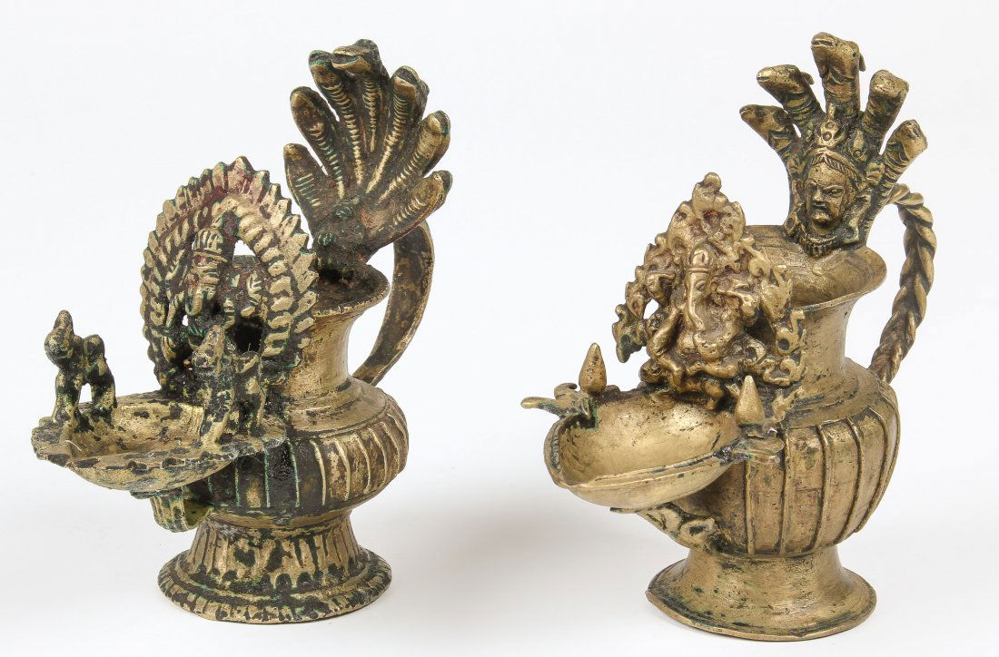 2 19th C. Oil Lamps (Sukunda) (1 of 3)