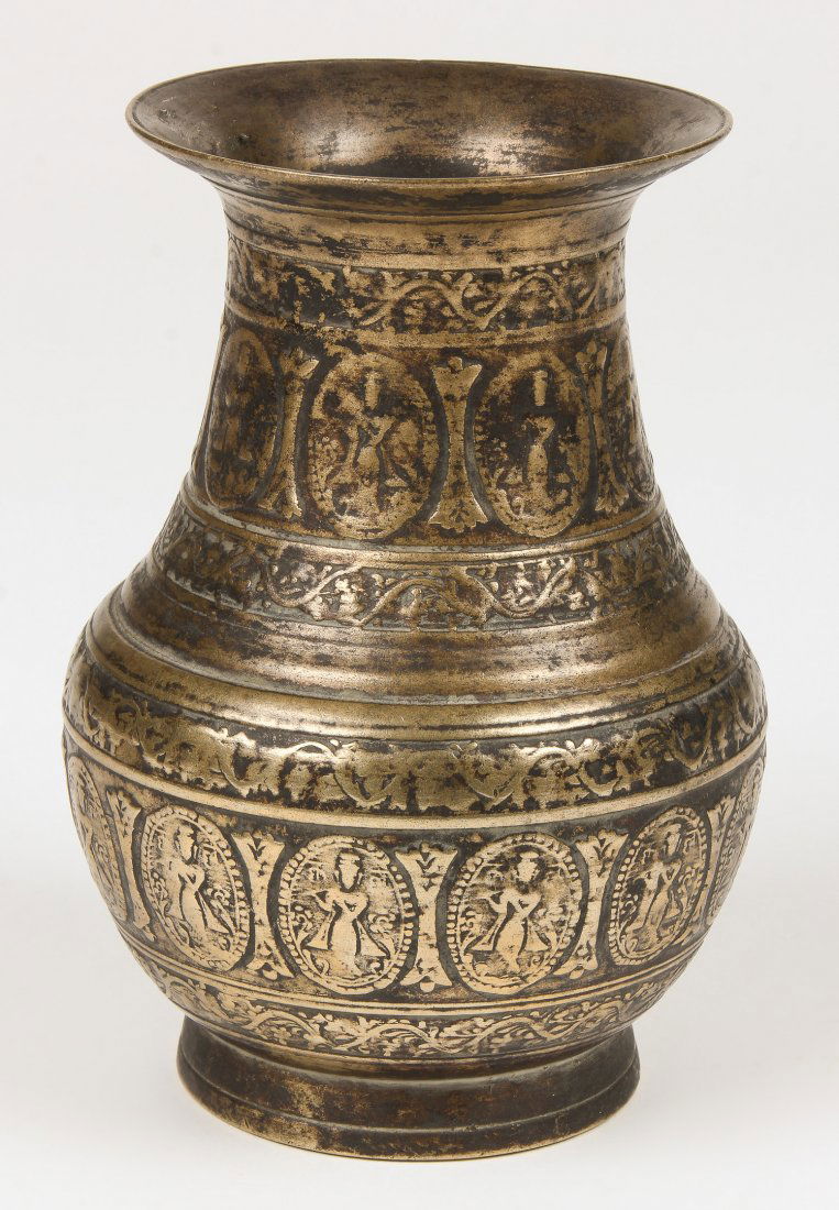 Bronze Ceremonial Vase (Amkhora) Nepal, 19th C. (1 of 2)
