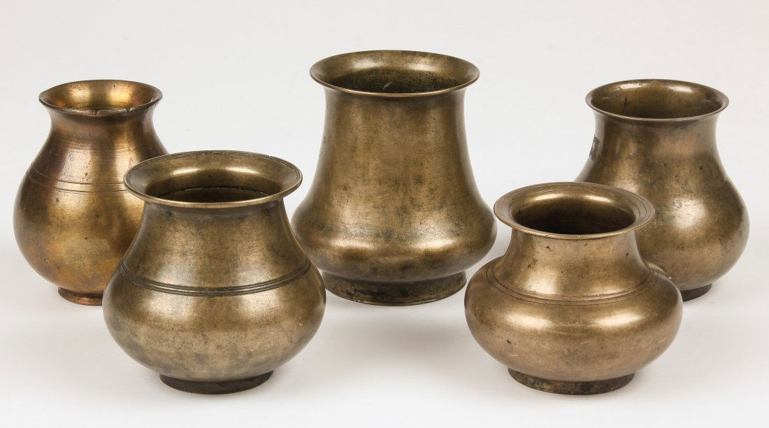 5 19th C. Bronze Oil Vases (Amkhora) (1 of 2)