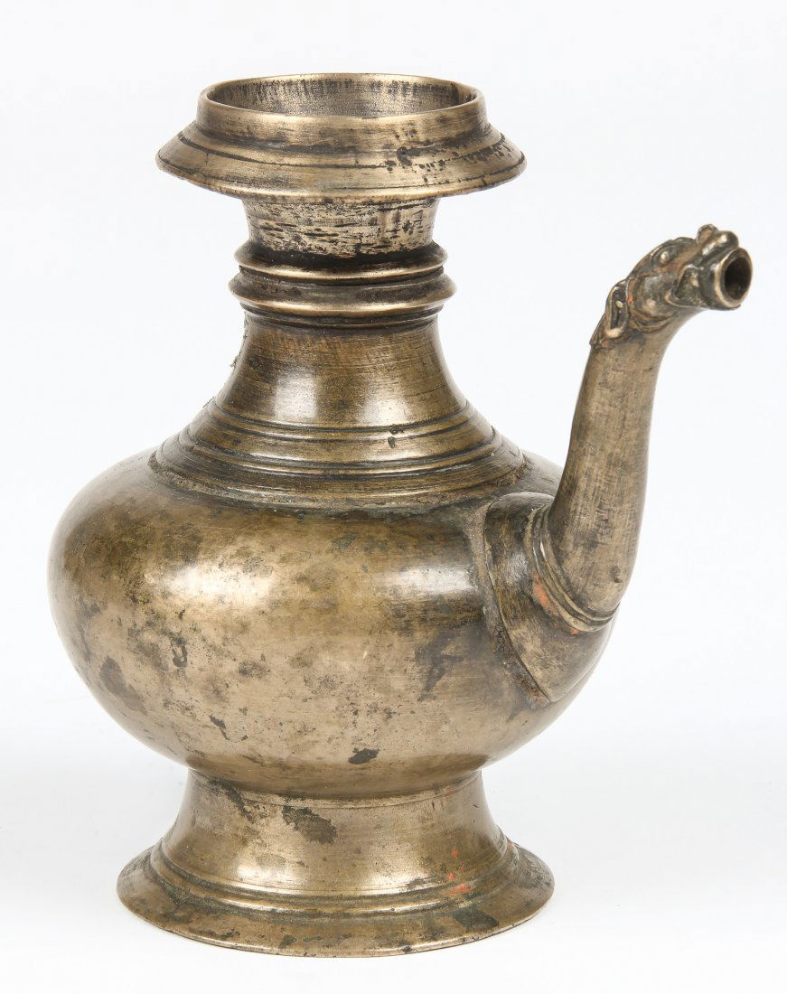 Fine Small Bronze Holy Water Ewer, C. 1800 (1 of 3)
