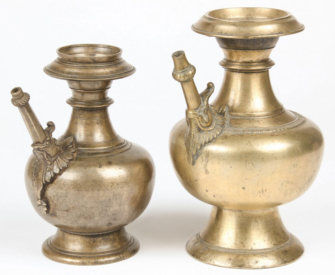 2 19th C. Bronze Dragon Spout Ewers (1 of 3)