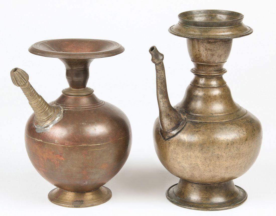 2 Bronze/Brass Holy Water Ewers, 19th C (1 of 2)