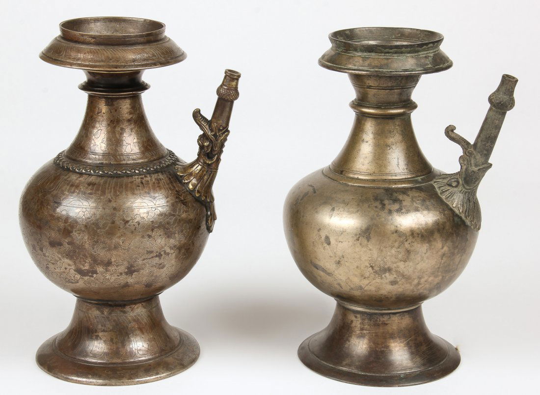 2 Early 19th c. Nepalese Bonze Vessels (1 of 3)