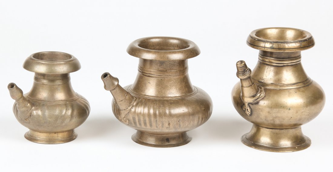 3 19th C. Bronze Ewers (Koruwa), Nepal, circa 1800 (1 of 2)