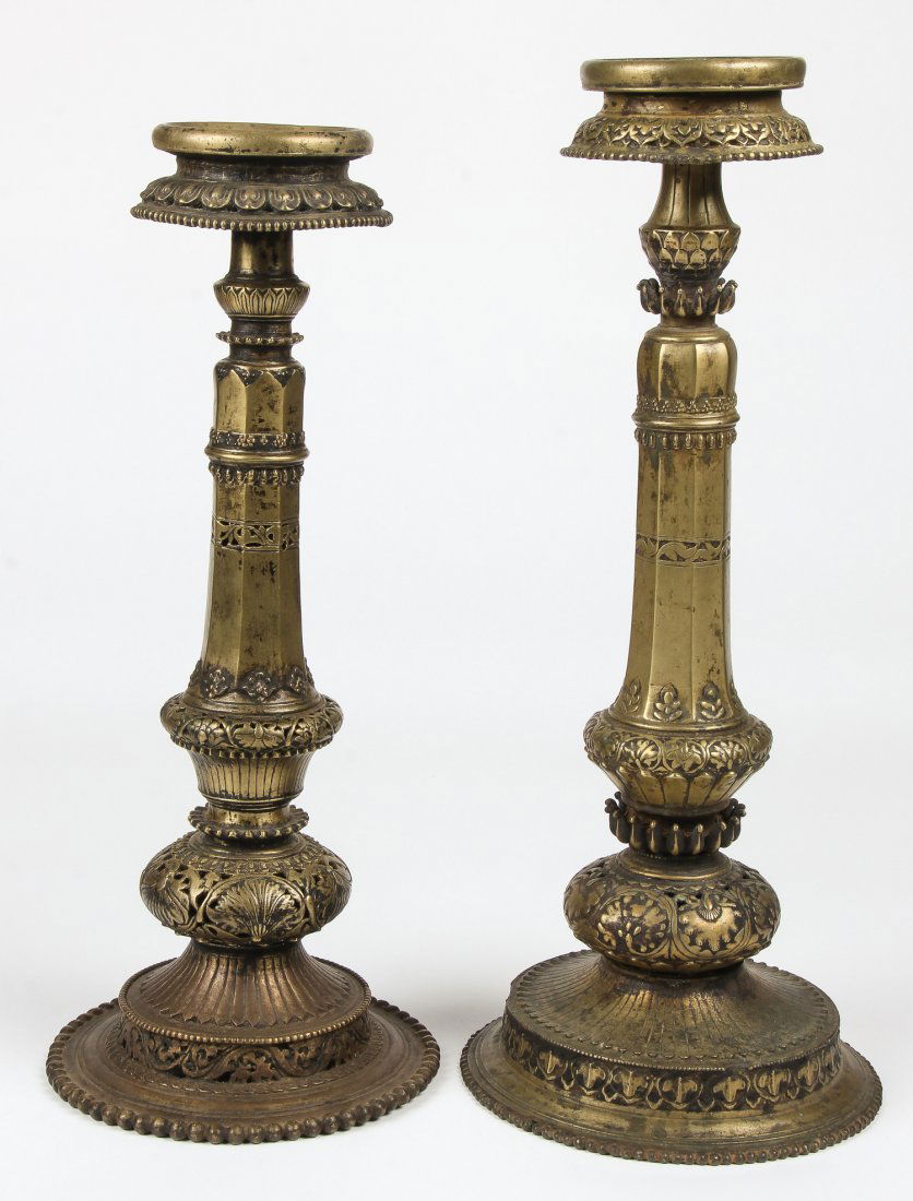 2 18th C. Bronze Puja Lamps (1 of 3)