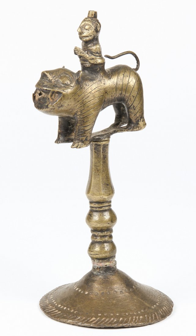 19th C. Bronze Oil Lamp (1 of 2)