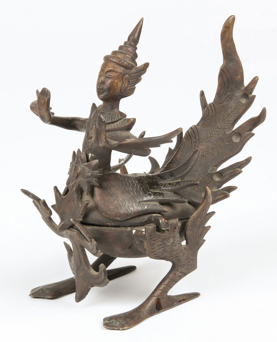 Ornate Birdman Container, early 20th c., Myanmar (1 of 3)