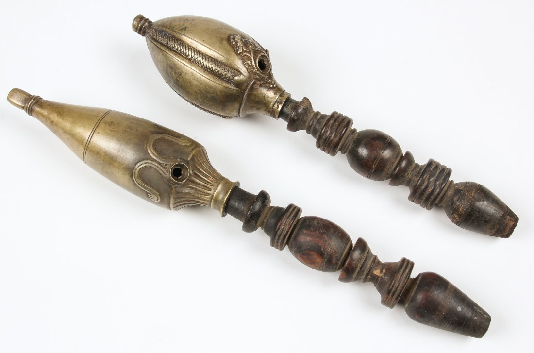 2 19th c. Nepalese Handheld Hukas (1 of 3)