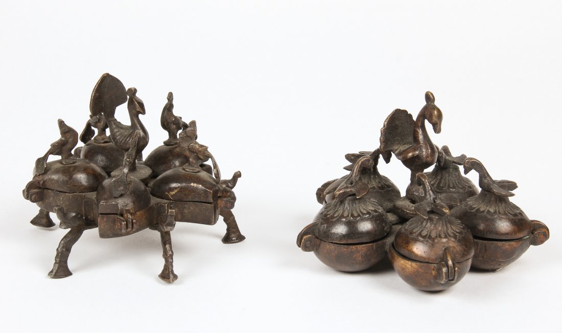 2 Ornate Bronze Makeup Containers (1 of 3)