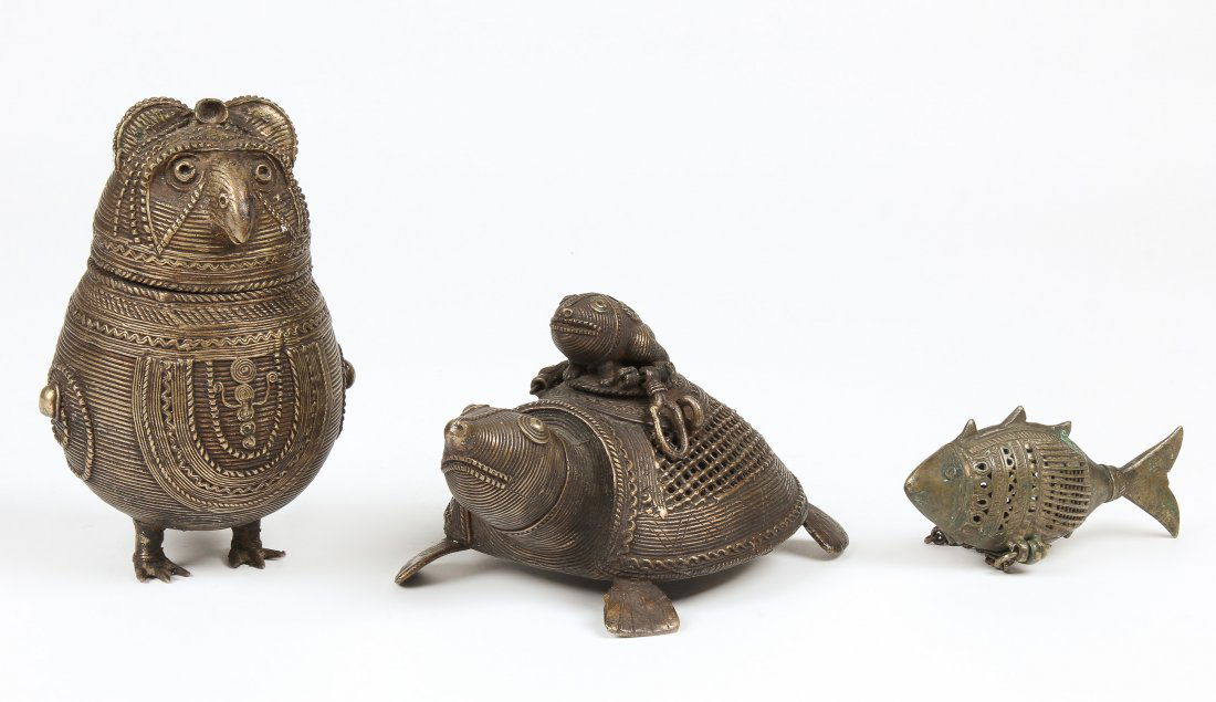 3 Antique/Vintage Brass Folk Sculptures (1 of 3)