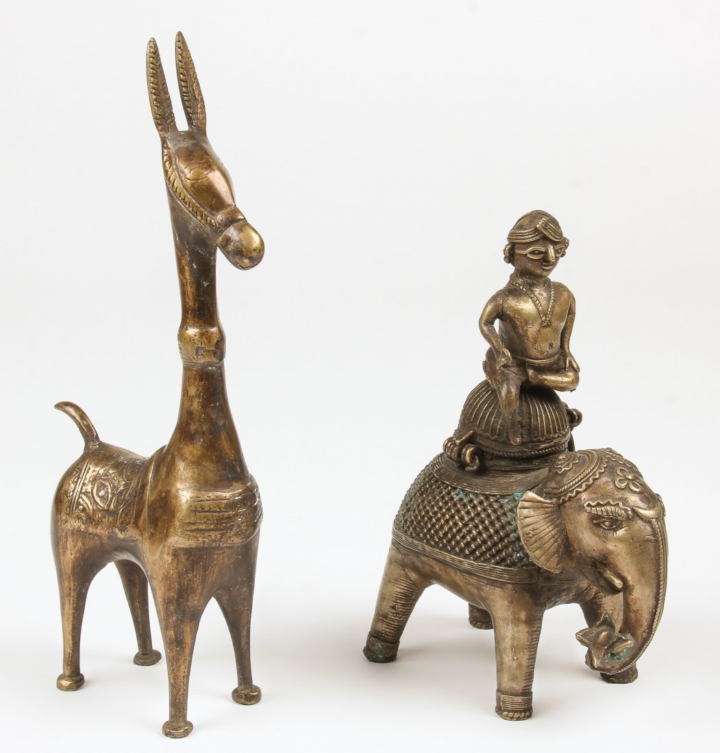 2 Large Vintage Brass Folk Sculptures (1 of 3)