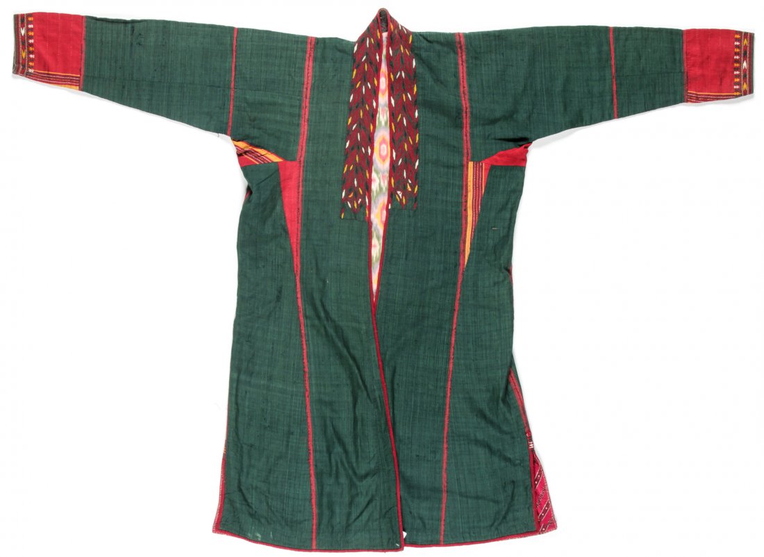 Green Silk Turkmen Robe, Ca. 1900 (1 of 4)