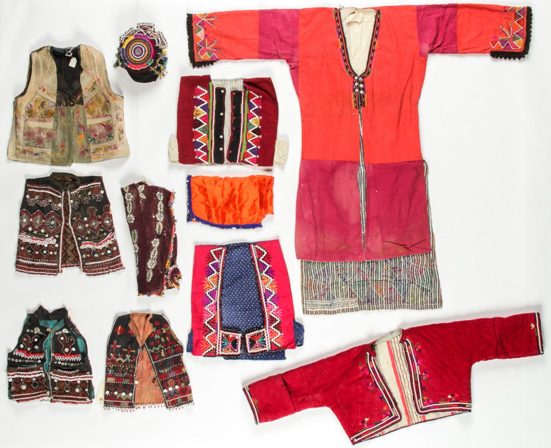 Collection of Central Asian Garments: Collection of Central Asian Garments, early/mid 20th c. Largest Size: 48" x 53" (122 x 135 cm).