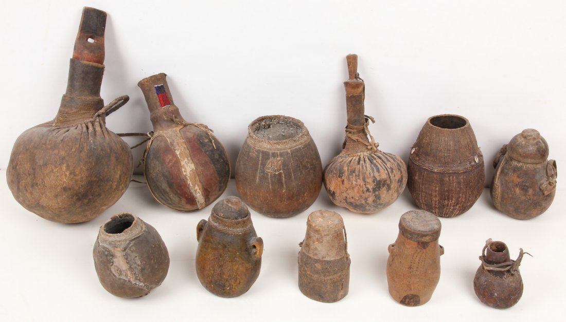 11 Masai Milk Gourds and Vessels (1 of 3)
