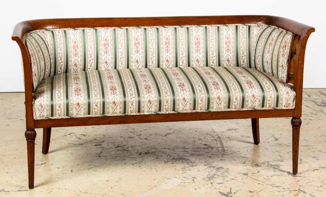 Biedermeier Settee: Biedermeier Settee. Size: 30" x 57" x 26" (76 x 145 x 66 cm). Provenance: David Bradley Armstrong Estate.