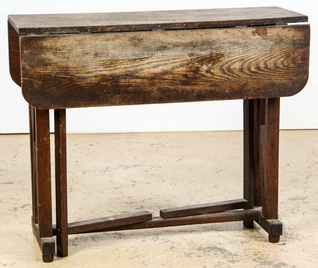 Rustic Drop Leaf Tavern Table: Rustic Drop Leaf Tavern Table. Size: 29" x 35.5" x 14", 74 x 90 x 36 cm (closed). Provenance: David Bradley Armstrong Estate.