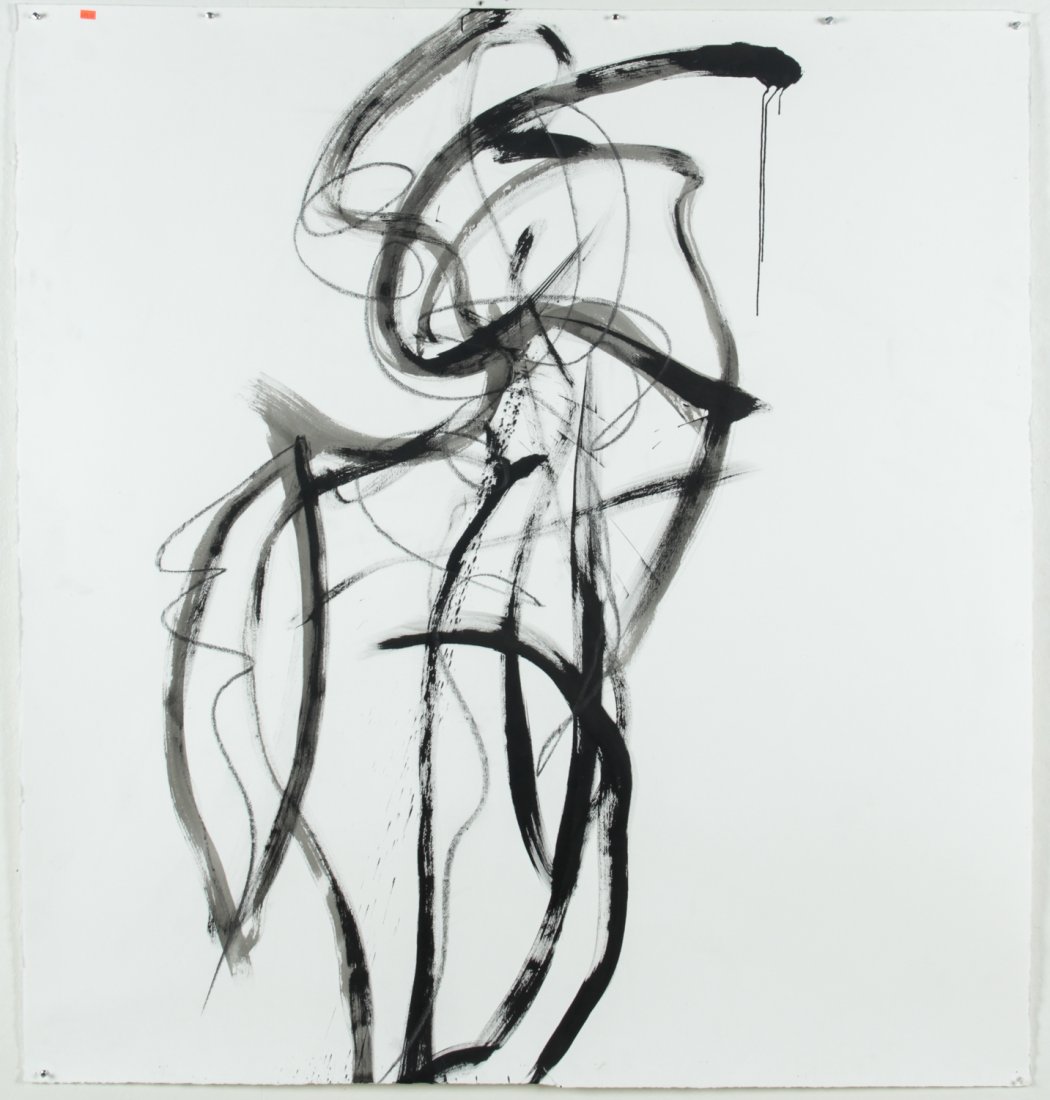 David Einstein (20th c.) Abstract Work on Paper: David Einstein (20th c.) Abstract Work on Paper signed on verso, unframed. Size: 54.5" x 51.5", 138 x 131 cm (sheet). Provenance: Chestnut Hill, Philadelphia estate.