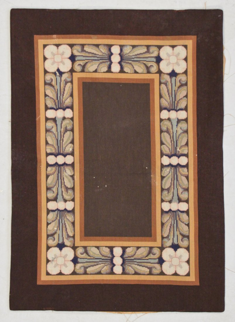 Small Needlepoint Rug: 2'9" x 3'10" (84 x 117 cm): Small Needlepoint Rug: 2'9" x 3'10" (84 x 117 cm).