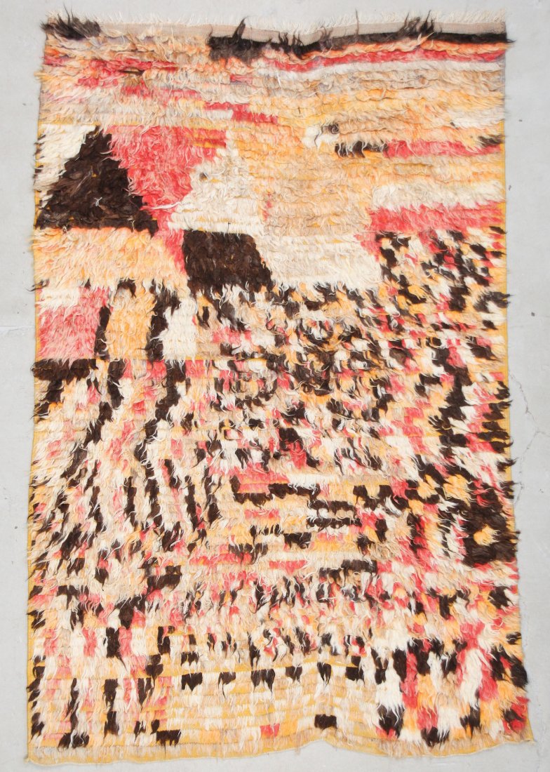 Moroccan Pile Carpet: 5'2" x 7'10" (157 x 239 cm): Moroccan Pile Carpet, Morocco, mid/late 20th c. Dimensions: 5'2" x 7'10" (157 x 239 cm). Weight: 15 lbs.