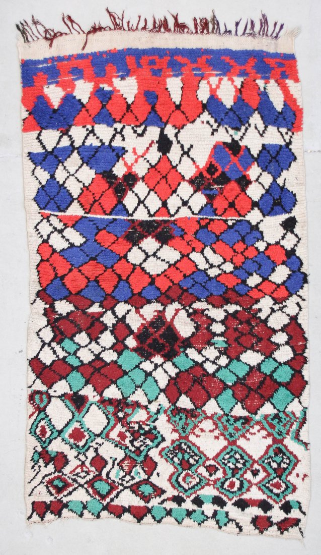 Moroccan Pile Carpet: 4'3" x 7'2" (130 x 218 cm): Moroccan Pile Carpet, Morocco, mid/late 20th c. Dimensions: 4'3" x 7'2" (130 x 218 cm). Weight: 12 lbs.
