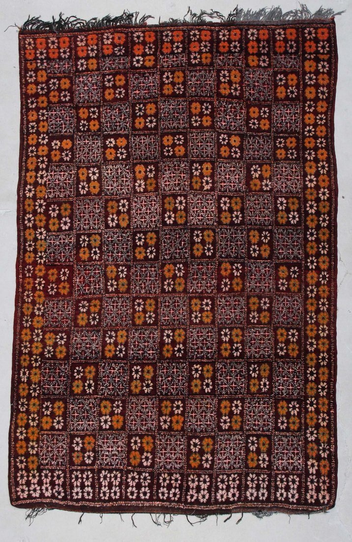 Moroccan Pile Carpet: 5'6" x 8'3" (168 x 251 cm): Moroccan Pile Carpet, Morocco, mid/late 20th c. Dimensions: 5'6" x 8'3" (168 x 251 cm). Weight: 21 lbs.