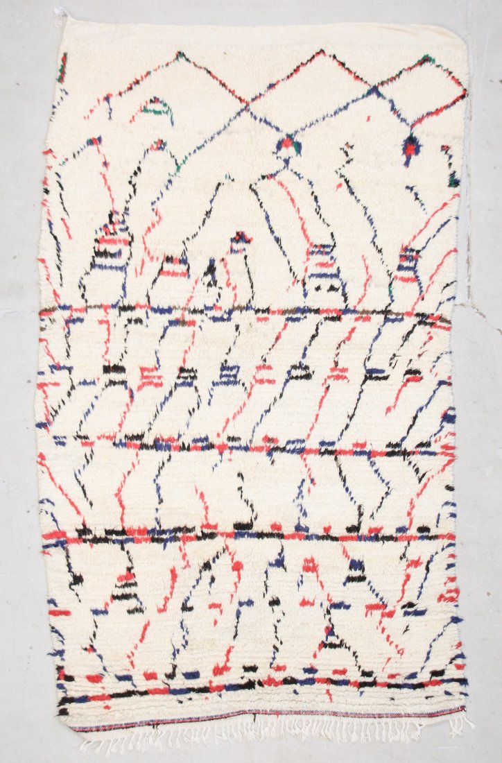 Moroccan Pile Carpet: 4'6" x 7': Moroccan Pile Carpet, Morocco, mid/late 20th c. Dimensions: 4'6" x 7' (137 x 213 cm). Weight: 12 lbs.
