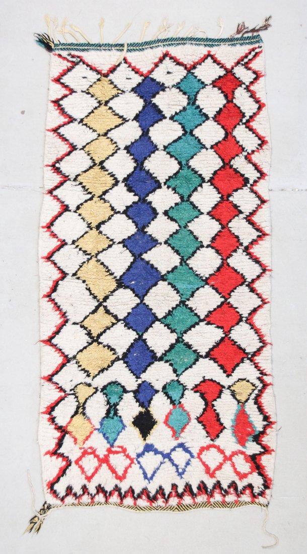 Moroccan Pile Carpet: 3'7" x 6'9" (109 x 206 cm): Moroccan Pile Carpet, Morocco, mid/late 20th c. Dimensions: 3'7" x 6'9" (109 x 206 cm). Weight: 10 lbs.