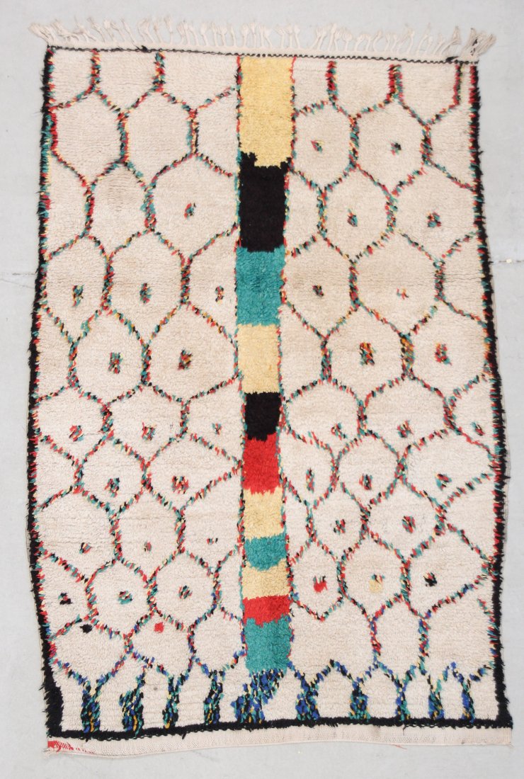 Moroccan Pile Carpet: 3'8" x 5'3" (112 x 160 cm): Moroccan Pile Carpet, Morocco, mid/late 20th c. Dimensions: 3'8" x 5'3" (112 x 160 cm). Weight: 9 lbs.