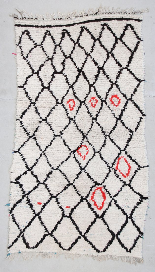 Moroccan Pile Carpet: 4'1" x 7'4" (124 x 224 cm): Moroccan Pile Carpet, Morocco, mid/late 20th c. Dimensions: 4'1" x 7'4" (124 x 224 cm). Weight: 15 lbs.