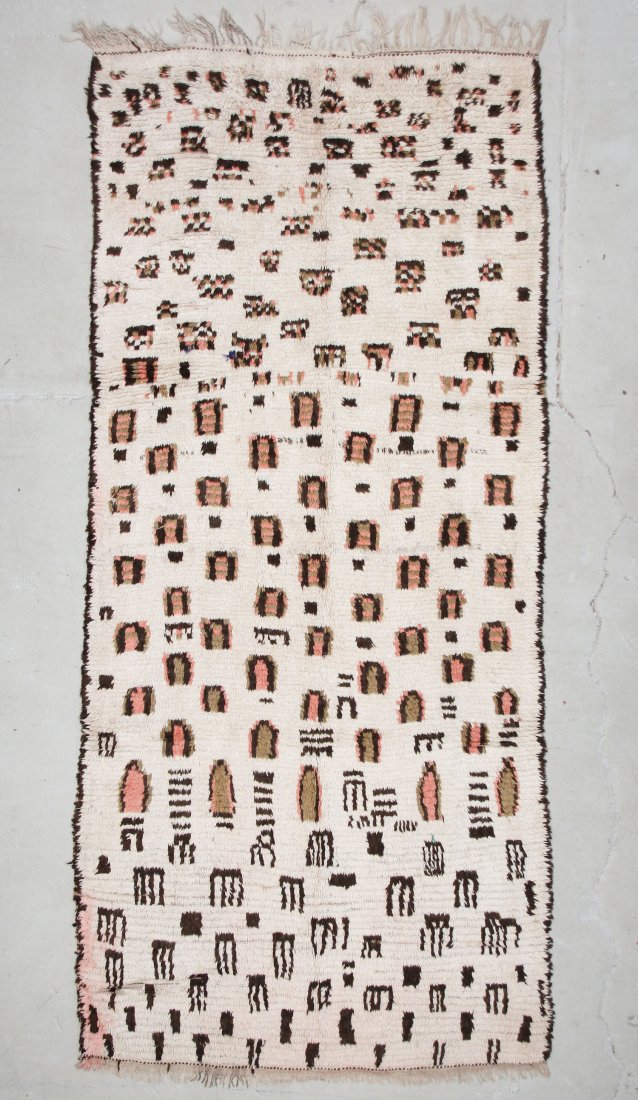 Moroccan Pile Carpet: 4'8" x 10'2" (142 x 310 cm): Moroccan Pile Carpet, Morocco, mid/late 20th c. Dimensions: 4'8" x 10'2" (142 x 310 cm). Weight: 14 lbs.