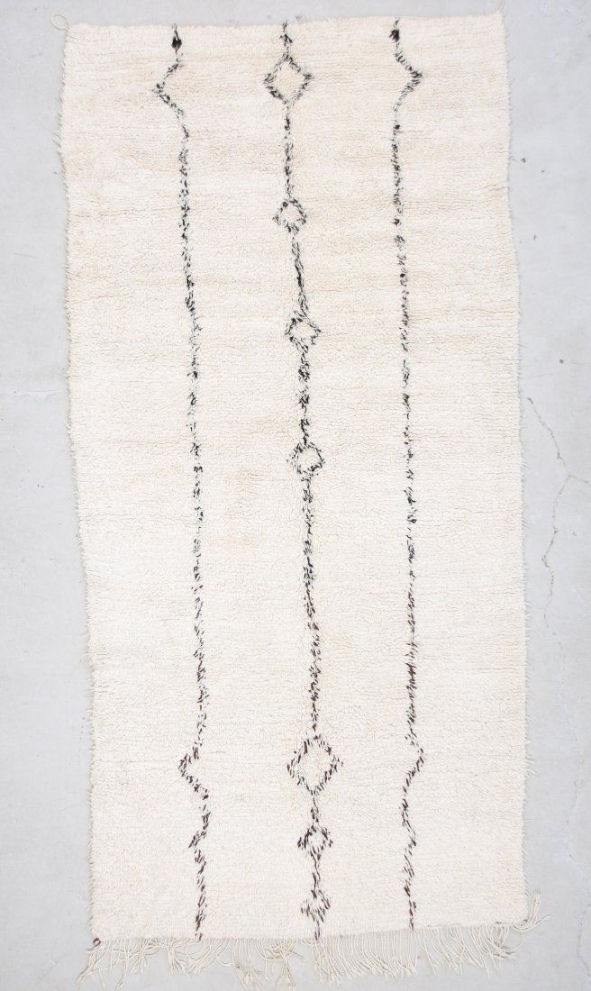 Moroccan Pile Carpet: 5' x 9'10" (152 x 300 cm): Moroccan Pile Carpet, Morocco, mid/late 20th c. Dimensions: 5' x 9'10" (152 x 300 cm). Weight: 30 lbs.