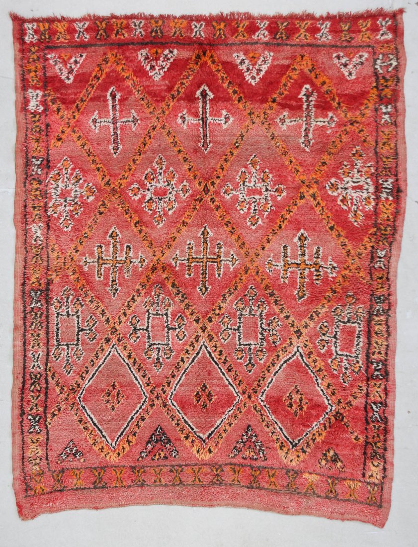 Moroccan Pile Carpet: 5'3" x 6'9" (160 x 206 cm): Moroccan Pile Carpet, Morocco, mid/late 20th c. Dimensions: 5'3" x 6'9" (160 x 206 cm). Weight: 20 lbs.