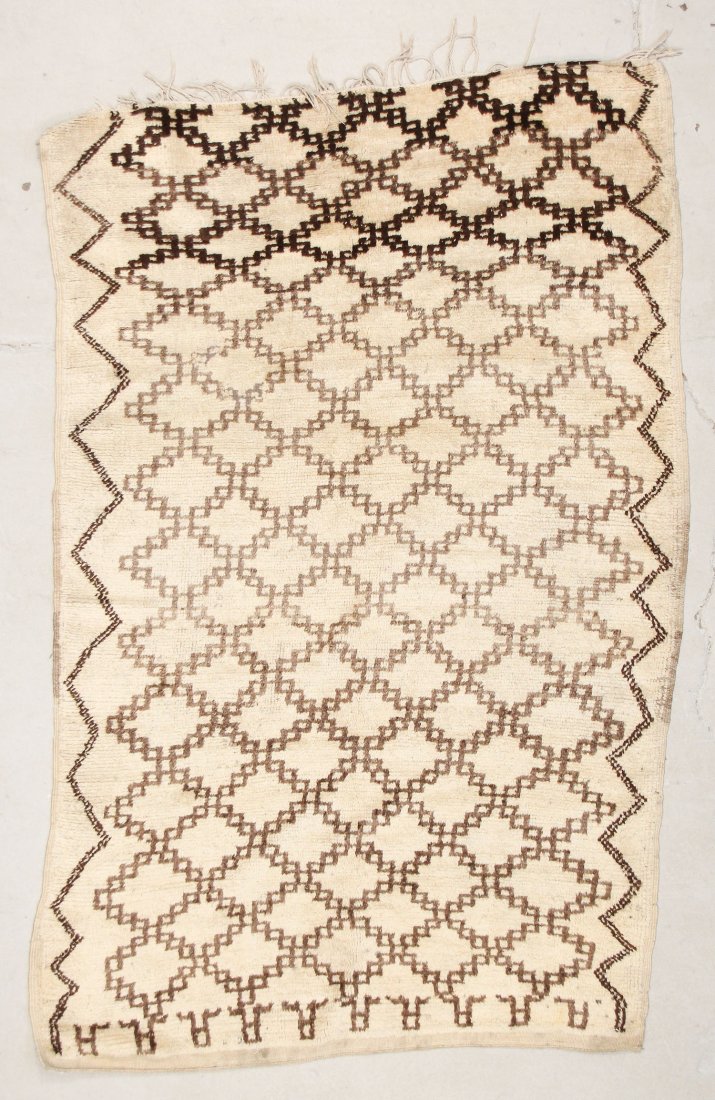 Moroccan Pile Carpet: 4'7" x 6'10" (140 x 208 cm): Moroccan Pile Carpet, Morocco, mid/late 20th c. Dimensions: 4'7" x 6'10" (140 x 208 cm). Weight: 15 lbs.
