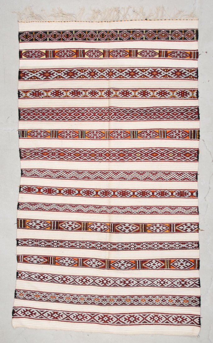 Moroccan Mixed Weave Rug: 5'6" x 9'8" (168 x 295 cm): Moroccan Mixed Weave Rug: 5'6" x 9'8" (168 x 295 cm), mid 20th c. Weight: 13 lbs.