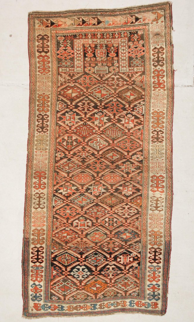 Antique Shirvan Prayer Rug: 3'8" x 7'5" (112 x 226 cm) (1 of 6)