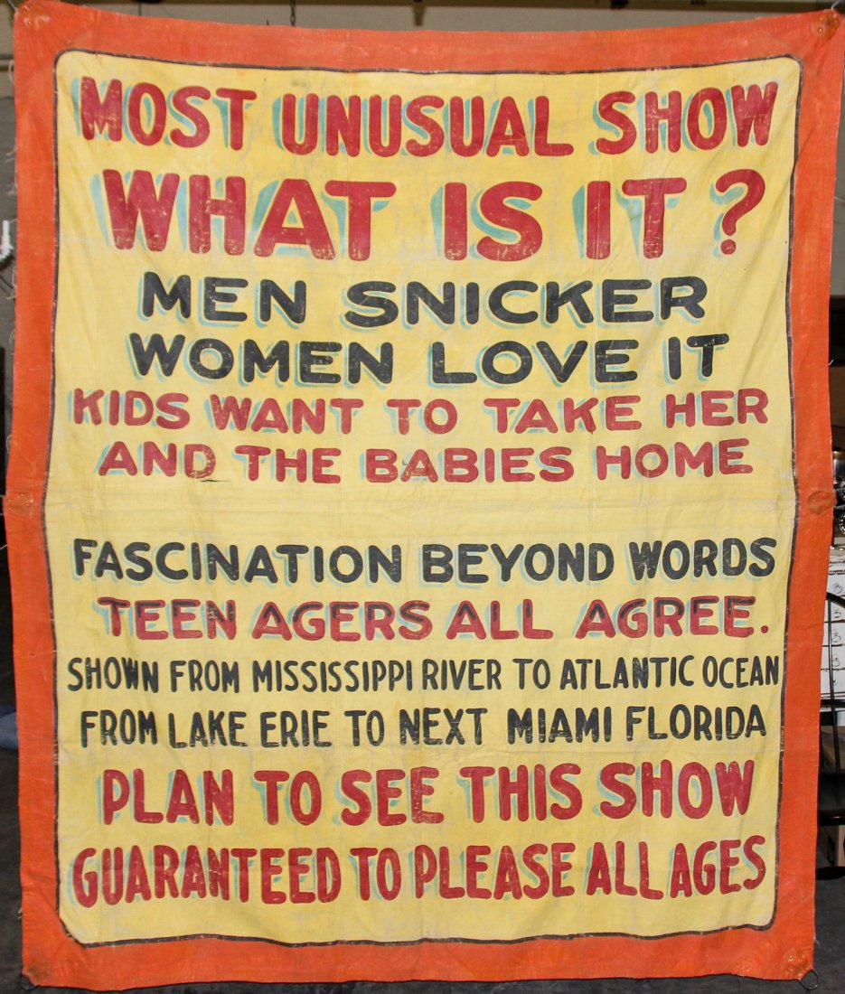 Large Vintage Hand-painted Circus Side Show Banner (1 of 3)