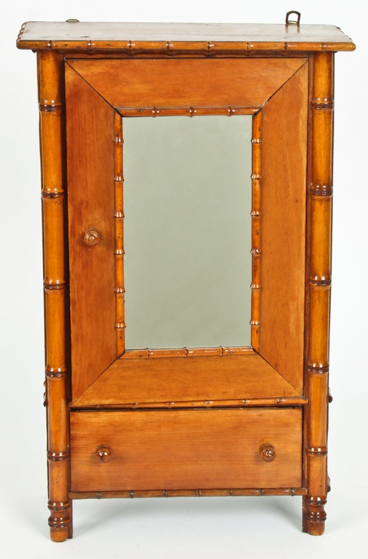 French Faux Bamboo Salesman Sample Armoire (1 of 4)