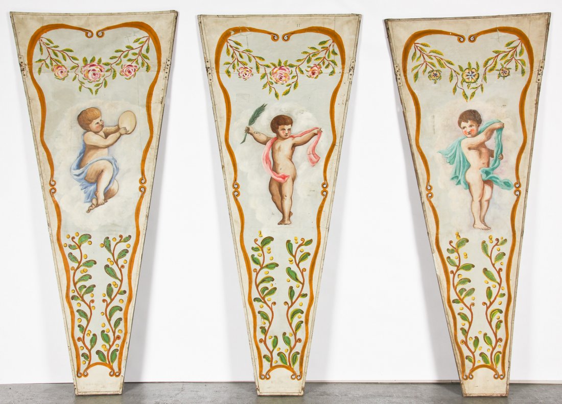 3 Antique Paint Decorated Carousel Panels (1 of 5)