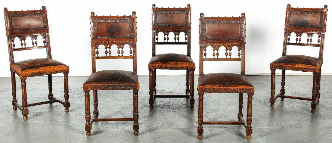 Five Antique Jacobean Style Chairs (1 of 5)