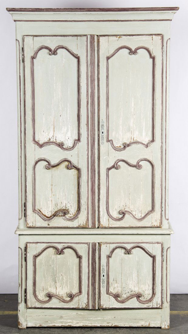 2 pc Painted Tall Cabinet: 94" x 47" x 16.5" (1 of 4)
